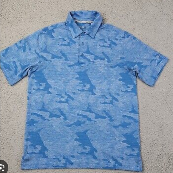 Walter Hagen Blue Polo Shirt with Textured Camo Pattern Men’s XL - Picture 4 of 4